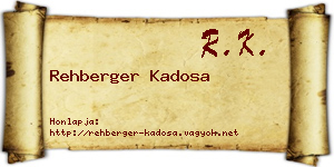 Rehberger Kadosa névjegykártya