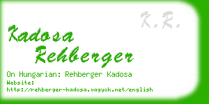 kadosa rehberger business card